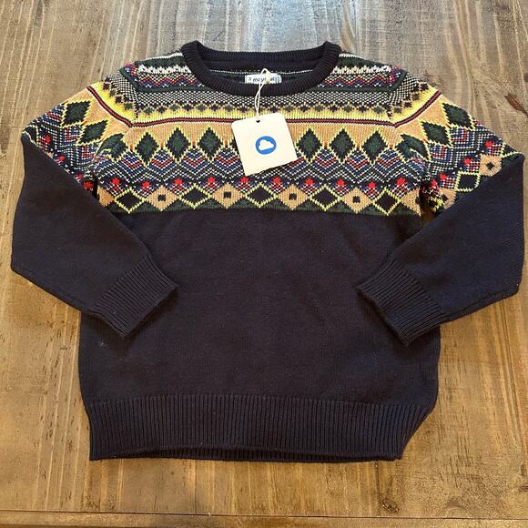 NEW Mayoral Sweater sz 3 Fair Isle Pattern knitted Sweater Boys Sweater - Picture 2 of 7